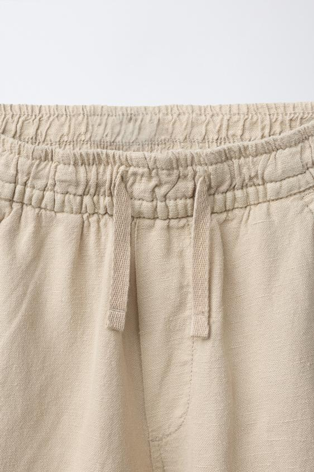 ZARA ШОРТЫ ИЗ СТРУЯЩЕГОСЯ ЛЬНА, ПЕСОЧНЫЙ