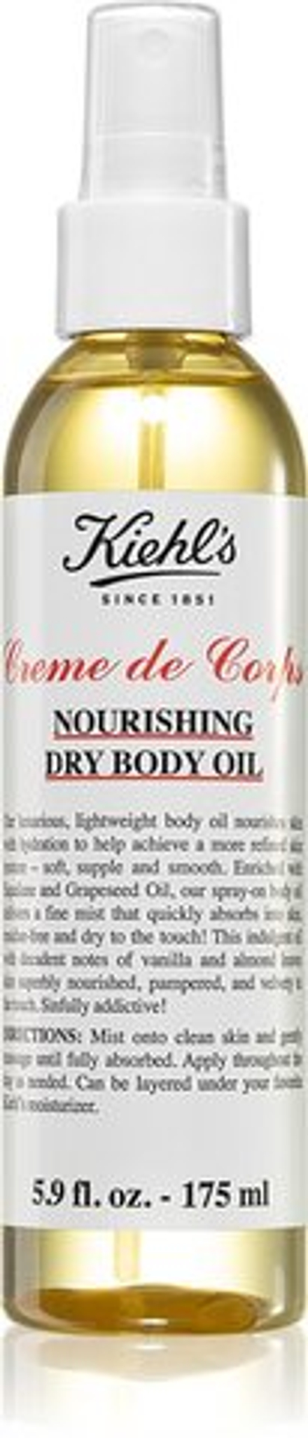 Kiehl's Creme de Corps Nourishing Dry Body Oil - питательное сухое масло для тела /   175  ml  / GTIN 3605971564000