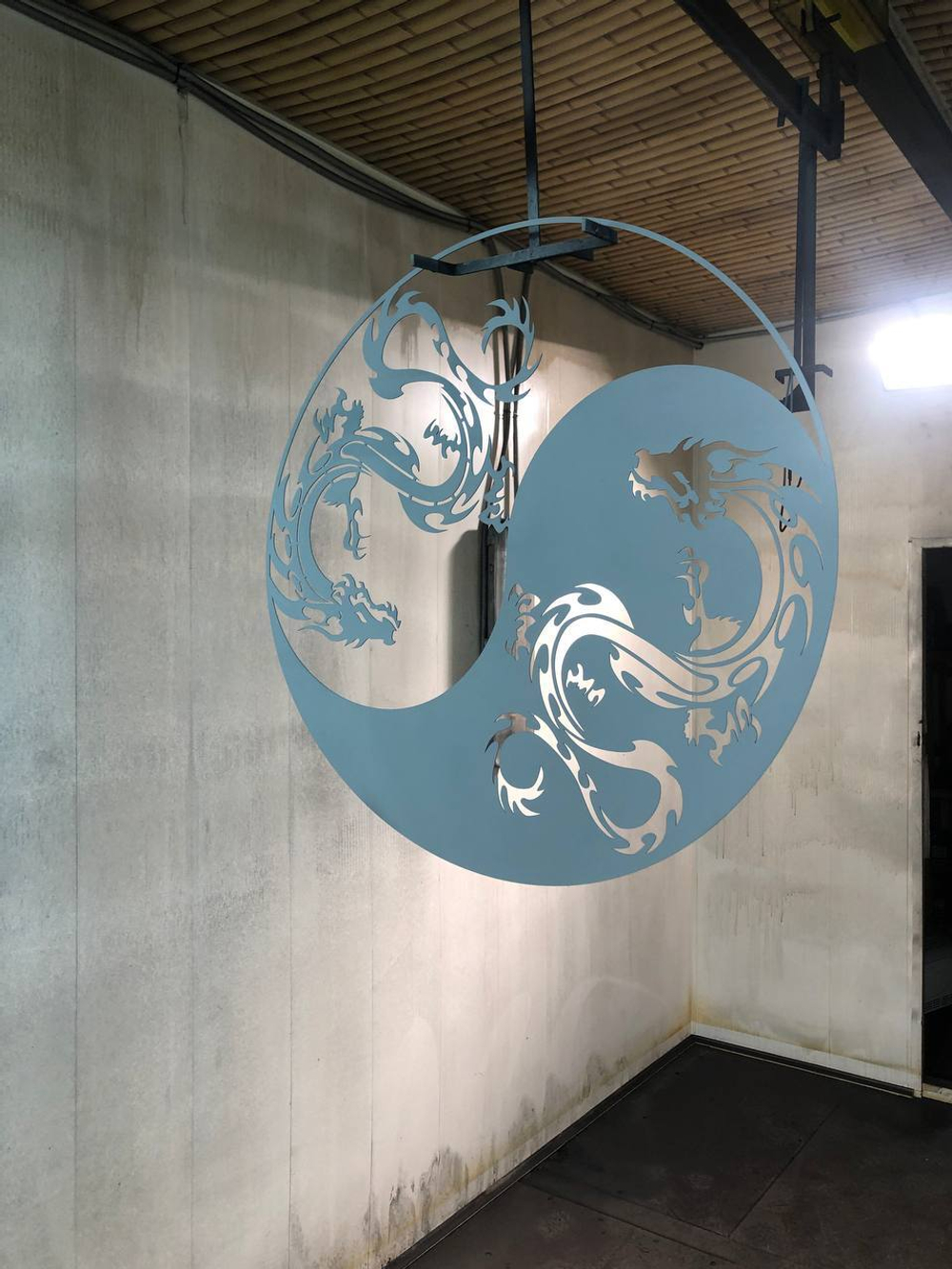 LazerVorota-Декоративное панно на стену из металла "Драконы Инь Янь v2"