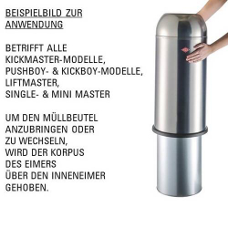 Ведро для мусора 22л Wesco Pushboy Junior матовый песок