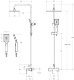 Душевая стойка со смесителем CEZARES SLIDER-CD-GM