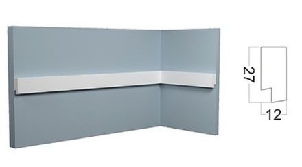 Молдинг Контур под покраску завершающий, 27x12 мм