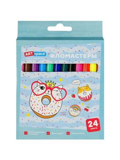 Фломастеры для рисования 24цвета смываемые (WP24-27022)