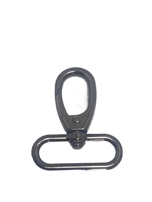 Карабин на вертлюге 38 мм, темный никель (ESD-03)