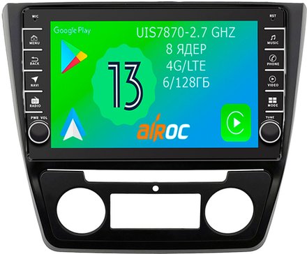 Магнитола для Skoda Yeti 2009-2018 (кондиционер) - Airoc AB-3204 (кнопки и крутилки), Android 13, TS20, 6/128Гб, SIM-слот, CarPlay