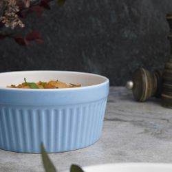 Салатник соусник для подачи 400 мл d 12 см h5,5 см круглый голубой Рамекин фарфор P.L. [6]