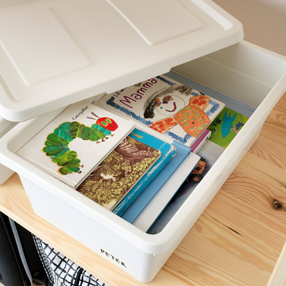 IKEA SOCKERBIT  (ИКЕА СОСКЕРБИТ)  -  Контейнер с крышкой, белый, 38x25x15 см