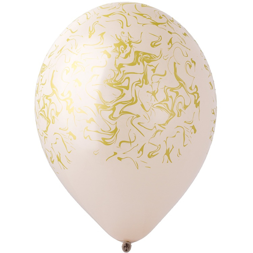 Шар латексный 35см Мрамор (Бежевый)