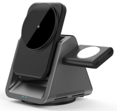 Беспроводное зарядное устройство WIWU Coolpad Wireless Charger 15W 3 в 1 для iPhone/Apple Watch/AirPods (Wi-W018) (черный)