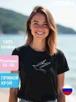 Футболка с надписью Ласточка