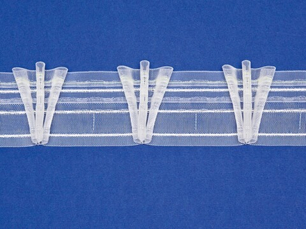 Шторная лента Bandex ADAGIO 1:2.0 P3, лучевые складки, цвет прозрачный (ширина 70 мм)