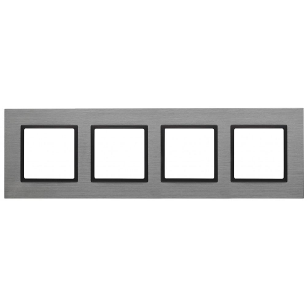 14-5204-42 ЭРА Рамка на 4 поста, металл, Эра Elegance, титан+антр