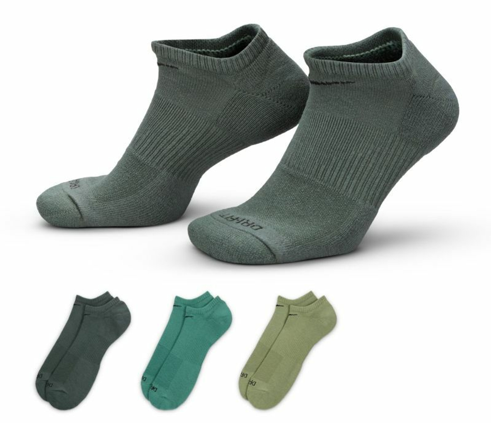 Теннисные носки Nike Everyday Plus Cushion Training No-Show Socks 3P - разноцветный