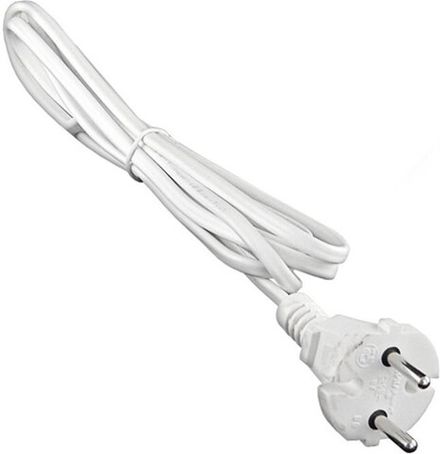 Шнур с вилкой ШВВП ВП белое 2 2х0,75 2,2м