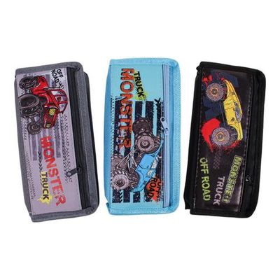 Пенал мягкий 2 отделения "Джип" 3 цвета микс