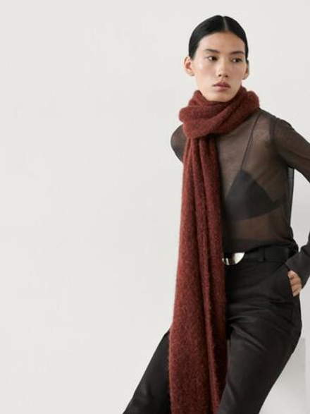 Massimo Dutti Расклешенные брюки облегающего кроя с низкой посадкой, шоколадный