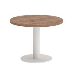 First Стол журнальный круглый KSJ-1 Дуб Табак/Металл Белый 600*600*450