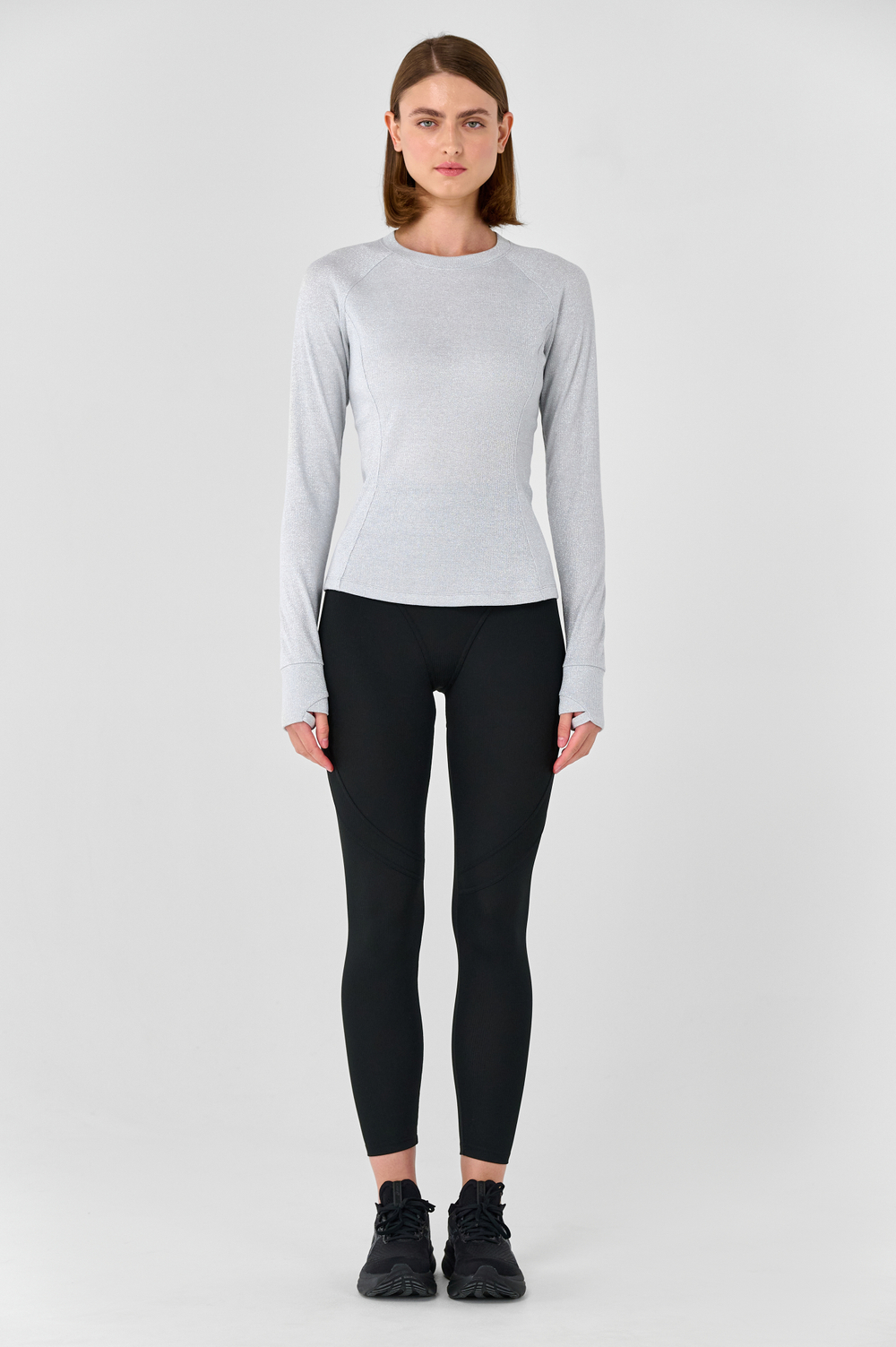 Лонгслив приталенный с рельефом