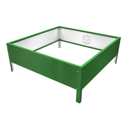 Клумба квадратная оцинкованная 1 ярус  RAL 6002 Зеленая листва