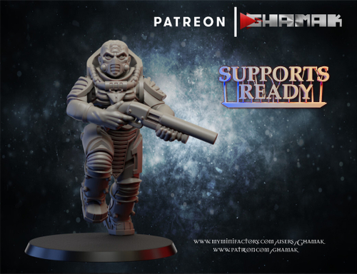 Genestealer Cults Neophyte Hybrids Гибрид-неофит №4 с дробовиком миниатюра для dnd, днд, pathfinder, фентези, Настольная игра, НРИ, Варгейм, РПГ