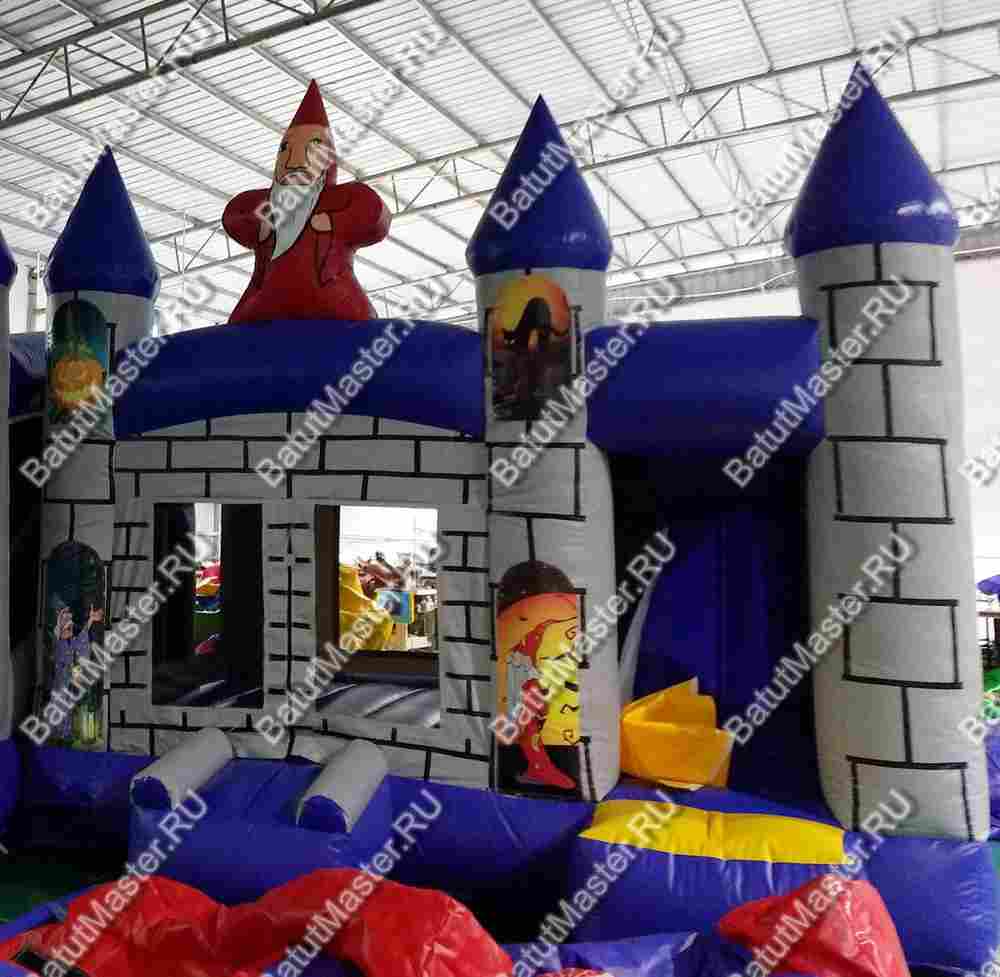 Коммерческий надувной батут "Замок Мерлина", размер 4*4*4 м