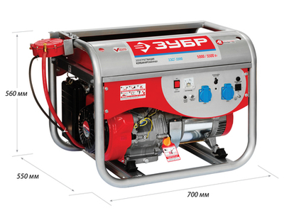 ЗУБР 5500 Вт, гибридный генератор (бензин / газ) (ЗЭСГ-5500)