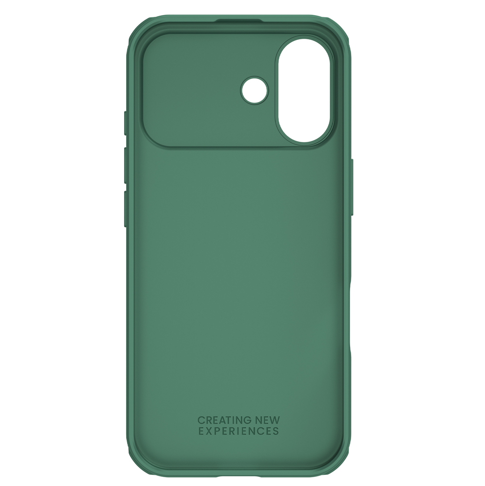 Чехол зеленого цвета (Dark Green) от Nillkin для iPhone 17, серия CamShield Pro Case (защитная сдвижная шторка для камеры)