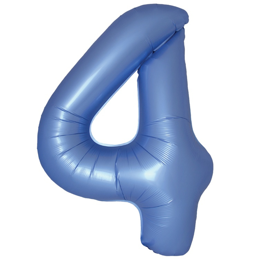 Шар фольгированный Цифра 4 101 см (Синий)