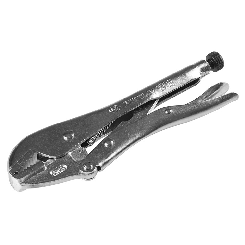 KING TONY (6031-10N) Зажим с фиксатором 254 мм, с прямыми губками