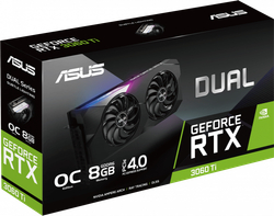 Видеокарта RTX3060Ti 8192Mb Asus PCI-E 4.0 DUAL-RTX3060TI-O8G-V2 256 GDDR6 1530/14000/HDMIx2/DPx3/HDCP Ret