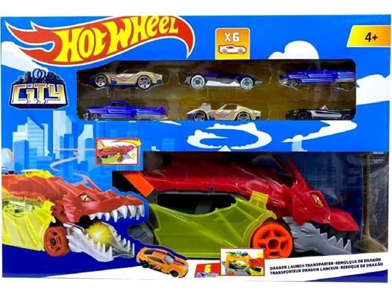 Игровой набор Hot Wheel " Грузовик - дракон"  с машинками 6 шт