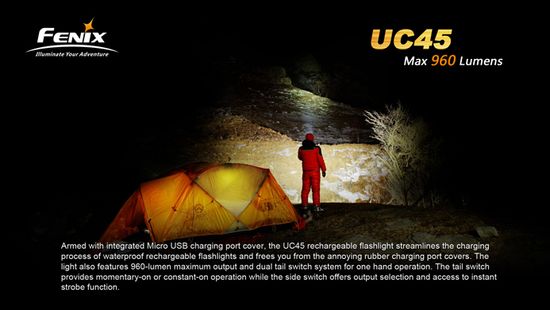 Фонарь аккумуляторный Fenix UC45, 960 люмен