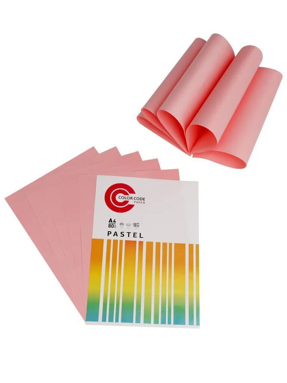 Бумага А4 цветная 50л Color Code ПАСТЕЛЬ, розовая