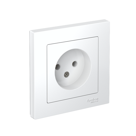 Розетка 1-м СП AtlasDesign 16А IP20 без заземл. в сборе бел. SE ATN000140