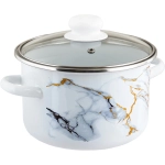Кастрюля эмал цил Marble 2,0л стекл/кр ТМ Appetite