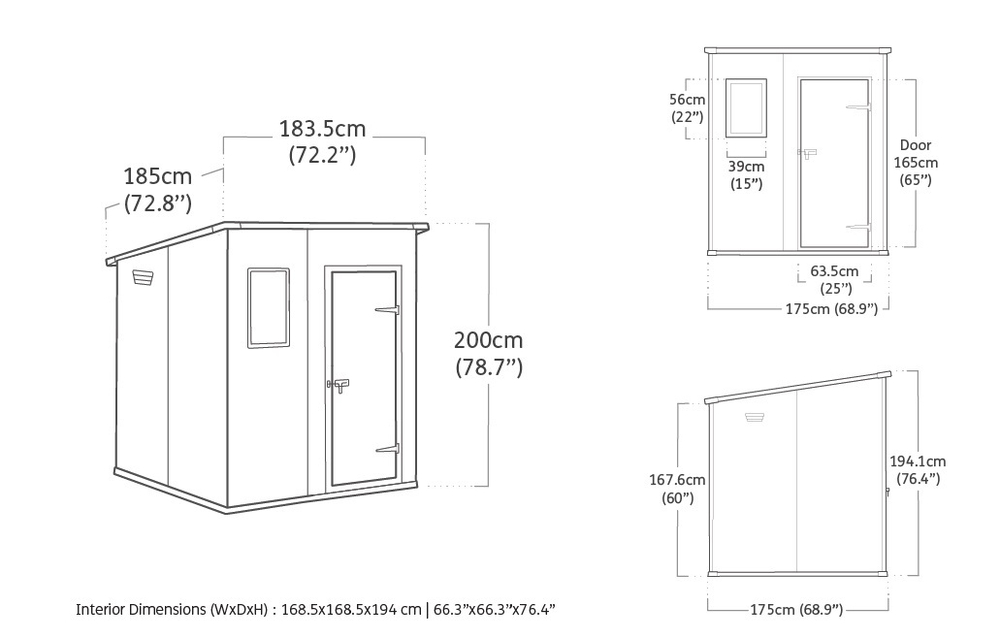 Пластиковый сарай Keter Manor Pent 6x6