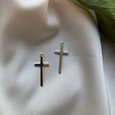 20393-з Подвеска "Крест гладкий" 21*10мм, позолота