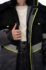 Куртка зимняя Северная широта цв.серый/черный