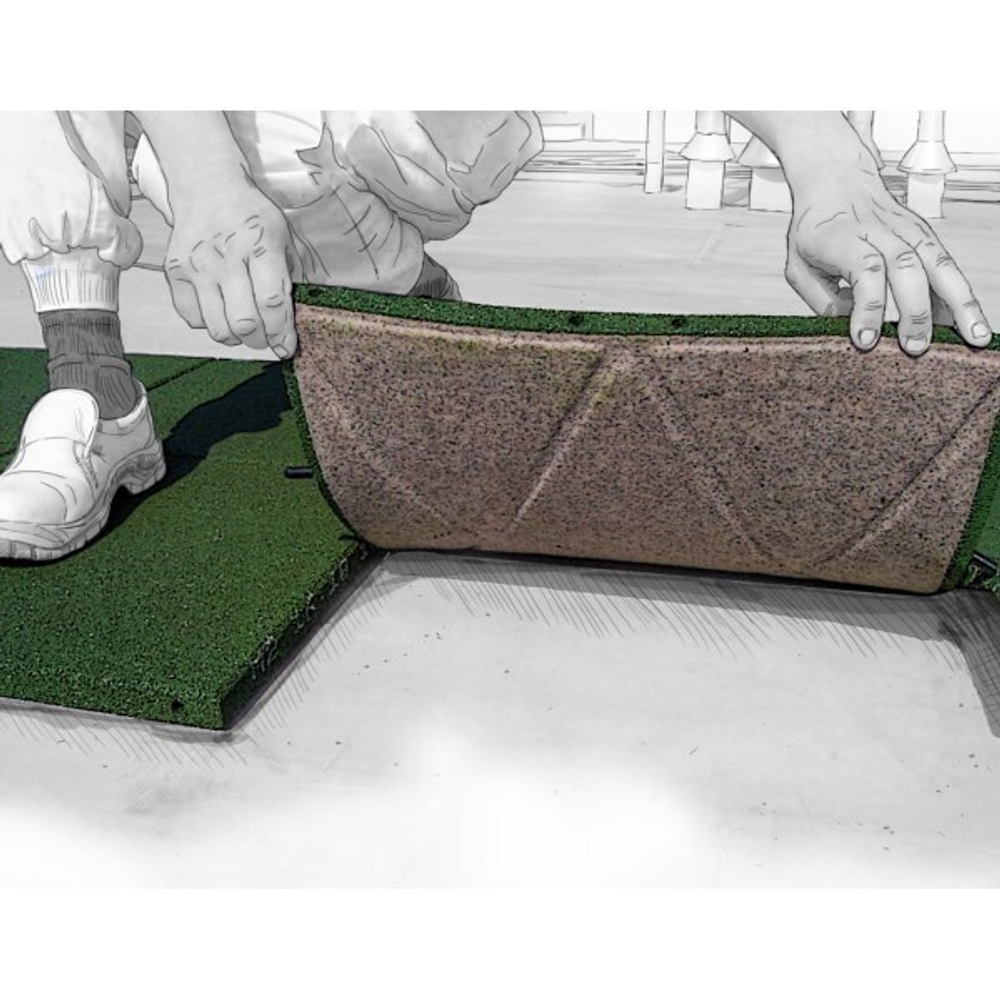 Модульное напольное покрытие Rubblex Roof 50х50 см 30 мм до 100 м2 Синий