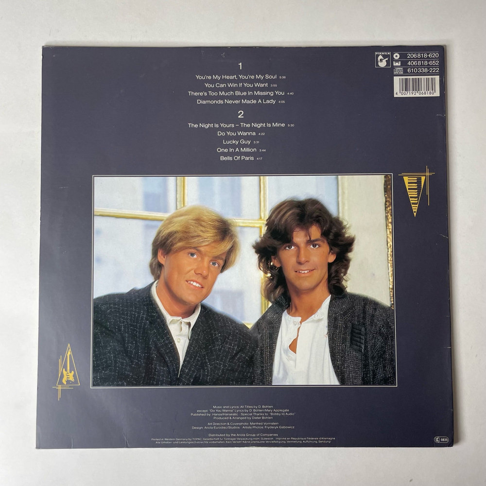 Винтажная виниловая пластинка LP Modern Talking The 1st Album (Германия 1985)