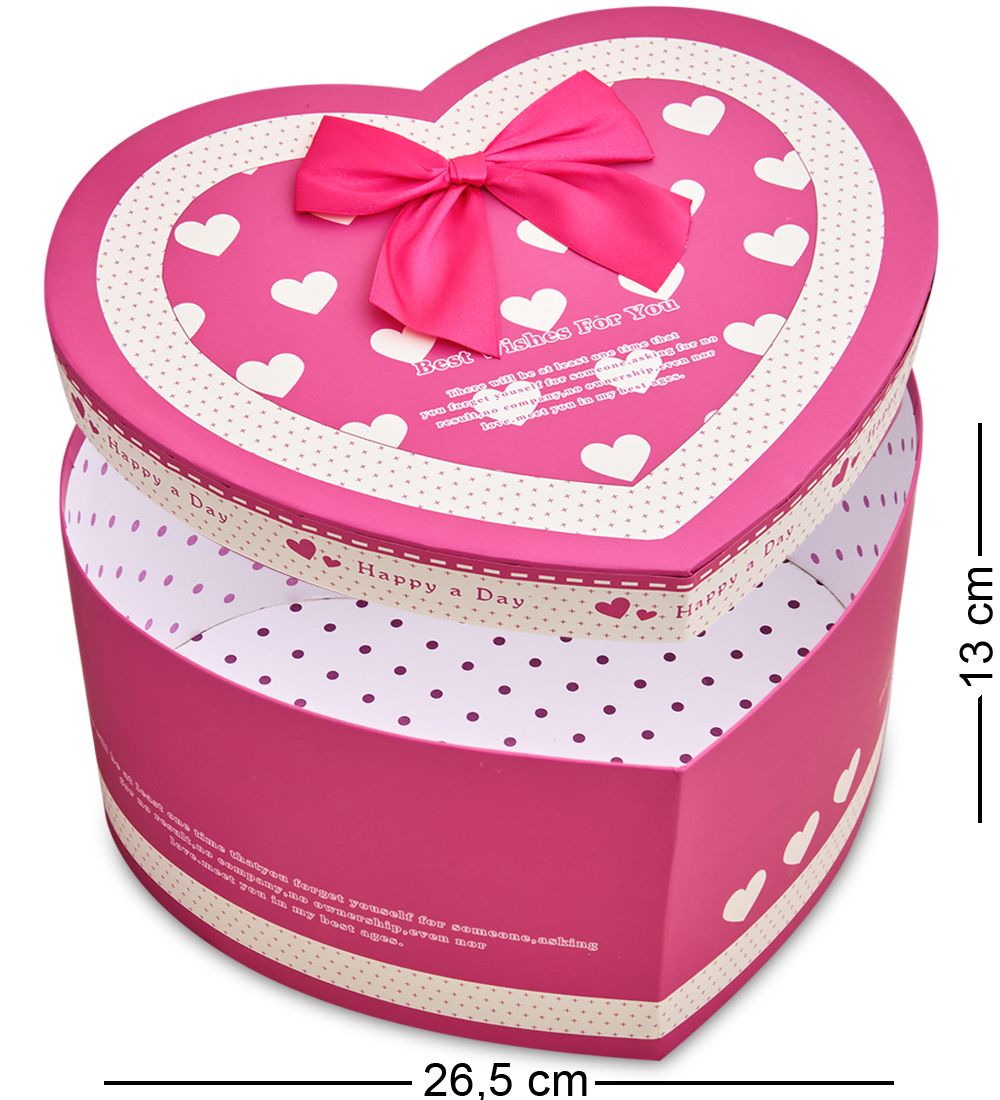 WG-54/3-D Коробка подарочная «Сердце» цв.красный