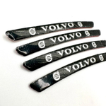 Наклейки Volvo черные объемные пластик (шильдик Вольво, 9х0,8см). Черные с серебристой надписью и лого Вольво - 4шт в комплекте