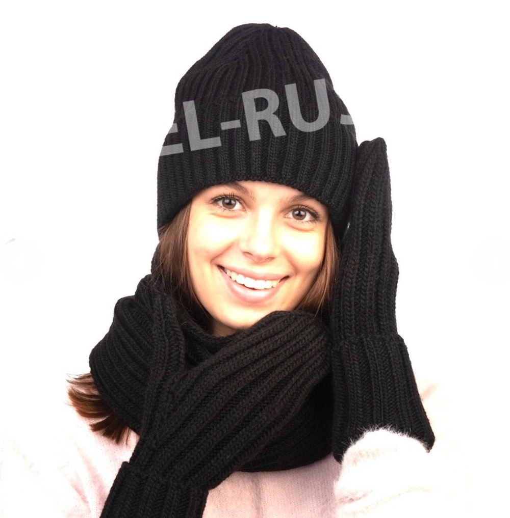 Комплект шапка-шарф Ангел на флисе