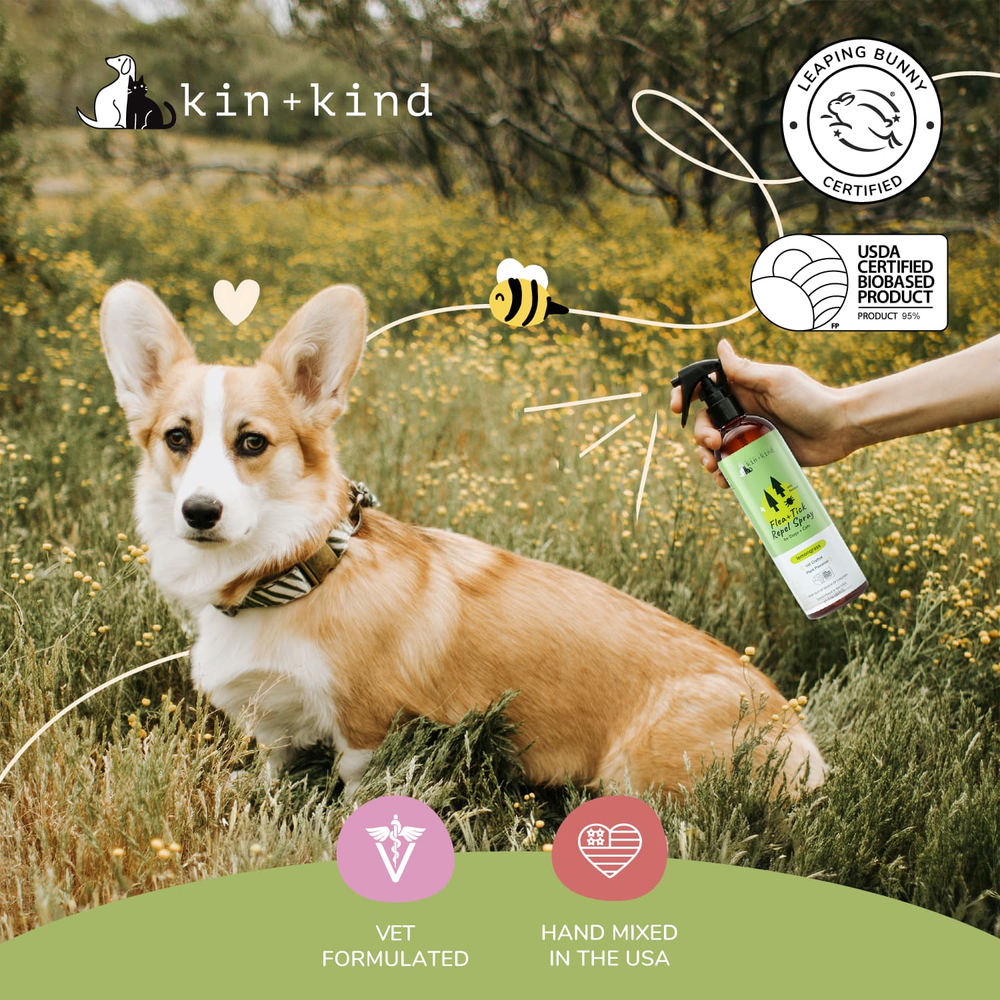 Kin+Kind, спрей от блох и клещей, для собак и кошек, лемонграсс, 354 мл (12 жидк. унций)