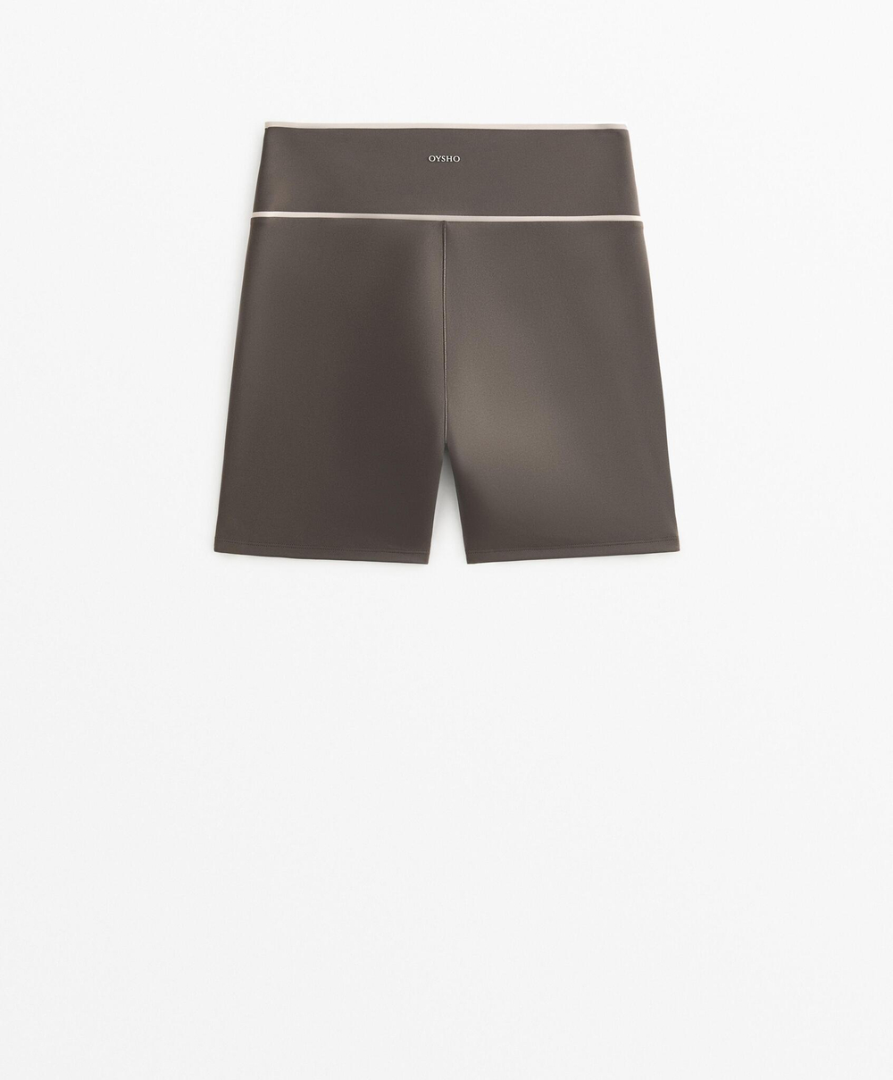 OYSHO Шорты Perfect-adapt с V-образным вырезом и талией 10 см, серо-коричневый