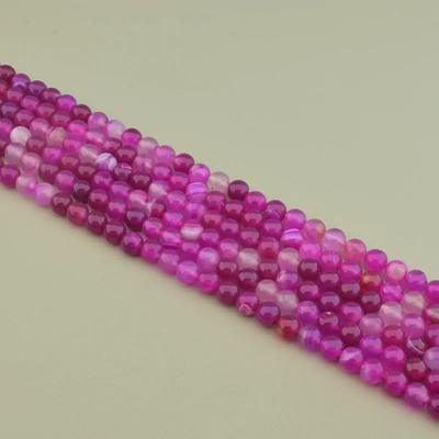 Нитка Агат 38 см. 8 мм. (Без замка) - Малиновая