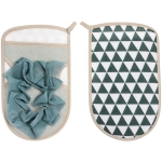 Мочалка - варежка с нейлоном «Premium - Paradise», цвет серый / синий, 22*14см (ZIP пакет)