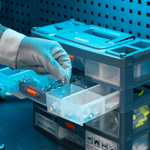 Органайзер для хранения с выдвижными лотками 310х150х260мм, 4 секции, пластик Stels