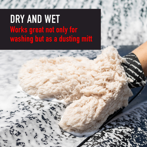 Варежка для ручной мойки плюшевая с пальцем