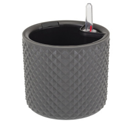 Кашпо ФАСЕТ 6,2л D220мм с вставкой и с автополивом Графитовый М-пластика